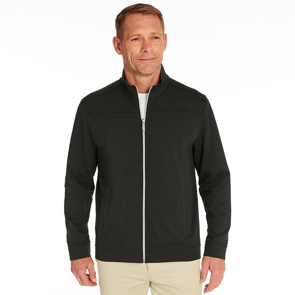 Tommy Bahama Charcoal Full-Zip Ponte Knit Performance Jacket Medium - Picture 1 of 8